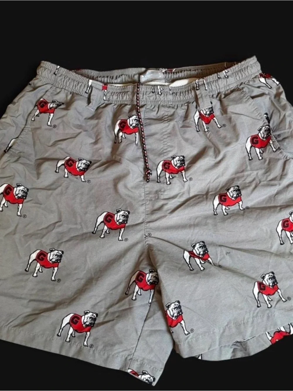 Columbia Gray and White Mesh-Lined Swim Shorts with Teal Accent